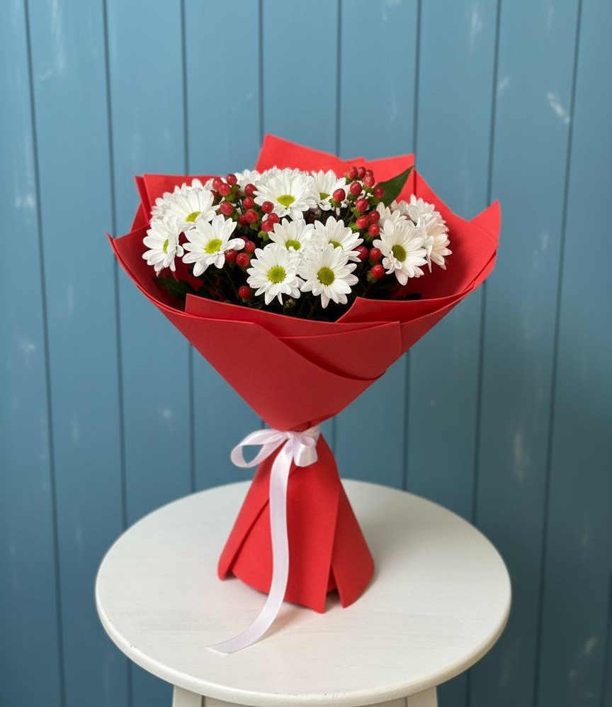 Букет цветов из: Хризантемы в Каменке Ленинградская область