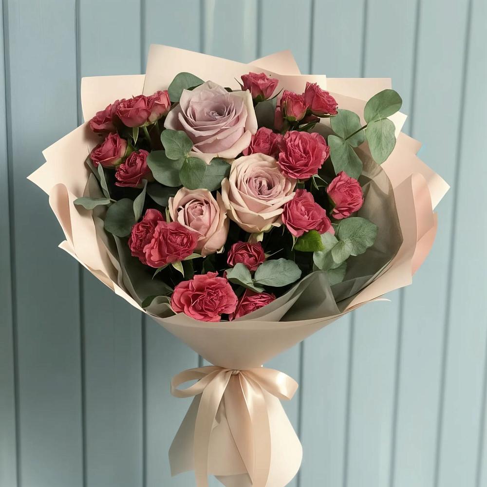 Букет цветов из: Гвоздики и Розы в Каменке Ленинградская область