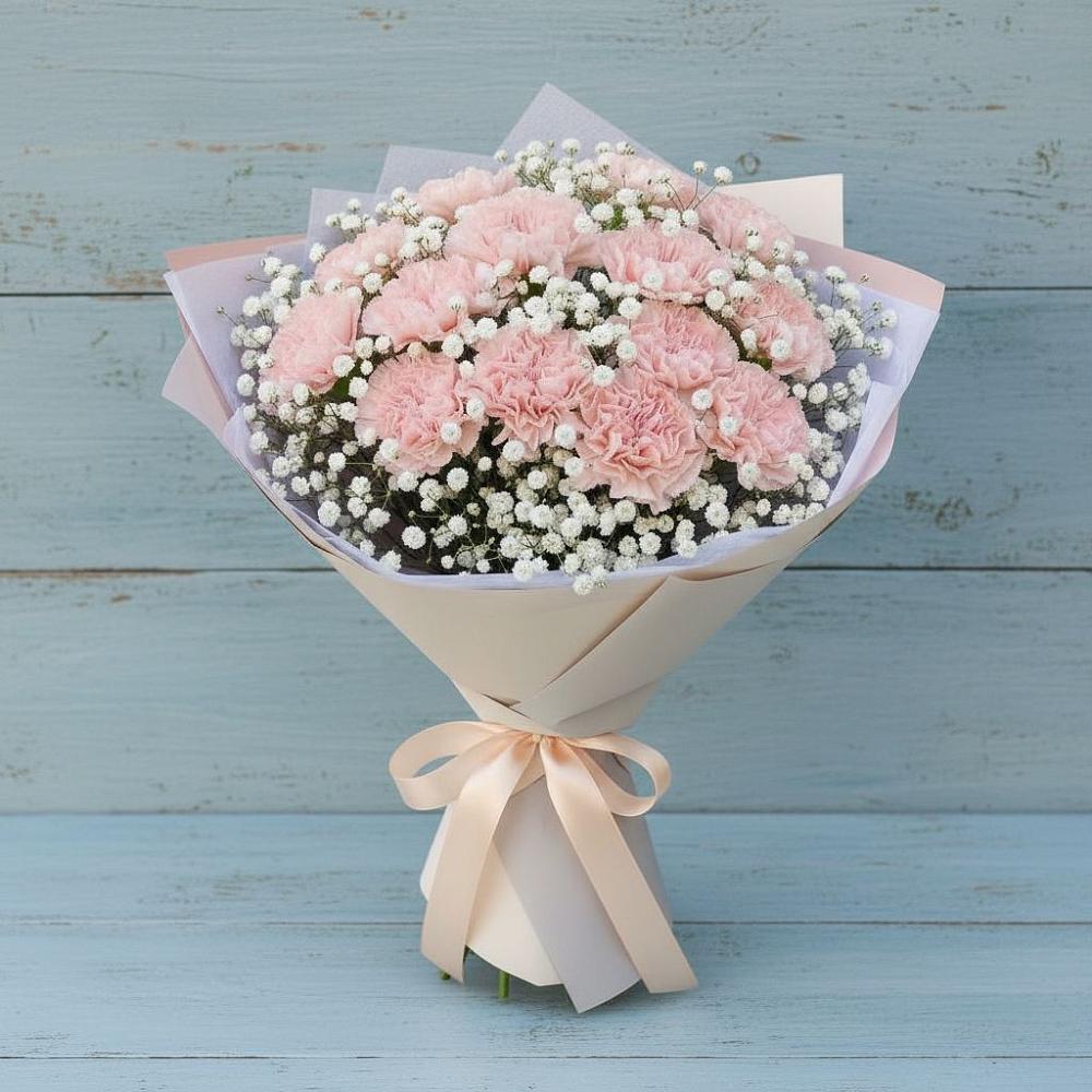 Букет цветов из: Гвоздики в Каменке Ленинградская область