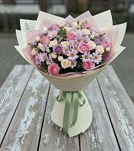 Букет цветов из:  Розы и Хризантемы в Каменке Ленинградская область