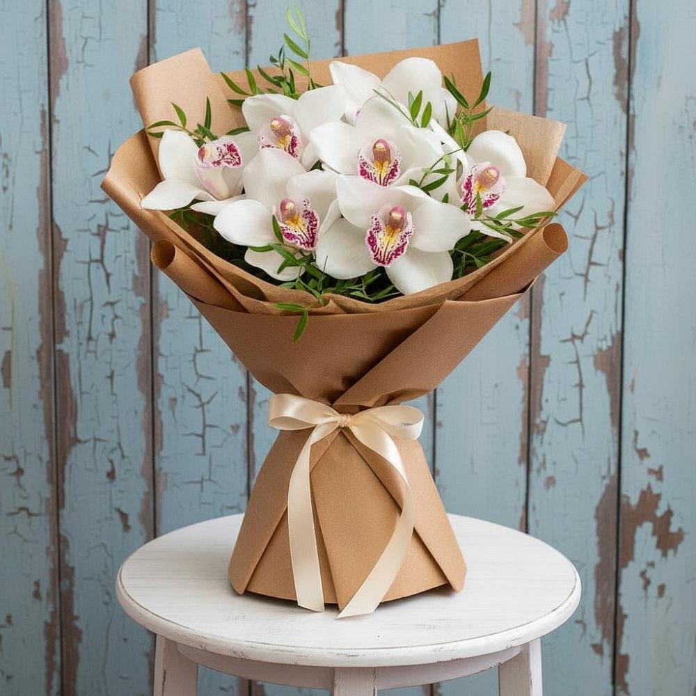 Букет цветов из: Орхидеи и Розы в Каменке Ленинградская область