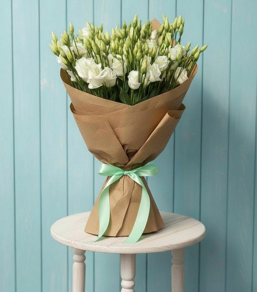 Букет цветов из: Лизиантусы в Каменке Ленинградская область