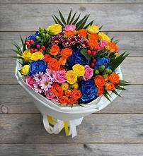 Букет цветов из:  Розы и Хризантемы в Каменке Ленинградская область