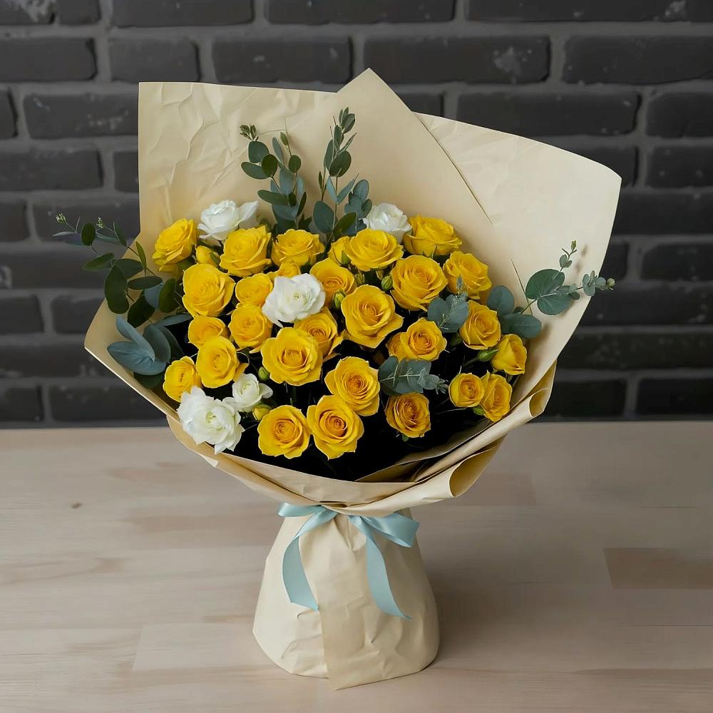 Букет цветов из: Розы в Каменке Ленинградская область