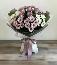 Букет цветов из:  Хризантемы и Розы #REPLACE_PRED# Каменке Ленинградская область