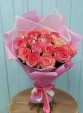 Букет 15 Розовых роз Равель в Каменке Ленинградская область